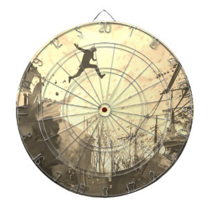 Parkour Urban Free Runing Free Styling Art Sepia Dartbord