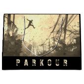 Parkour Urban Free Runing Free Styling Art Sepia Groot Cadeauzakje (Voorkant)