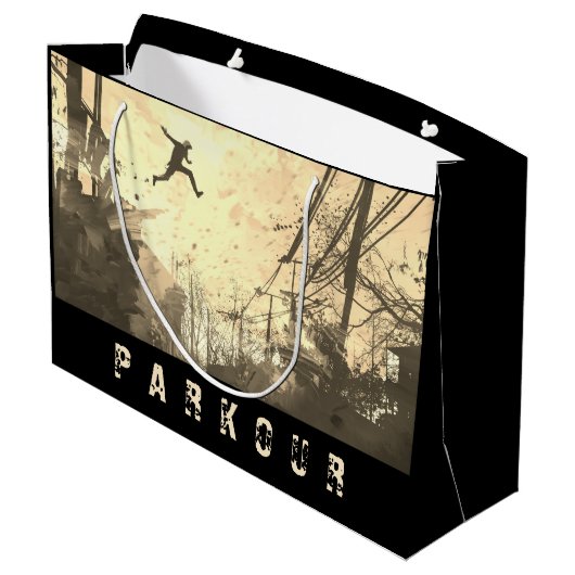 Parkour Urban Free Runing Free Styling Art Sepia Groot Cadeauzakje (Achterkant Gekanteld)
