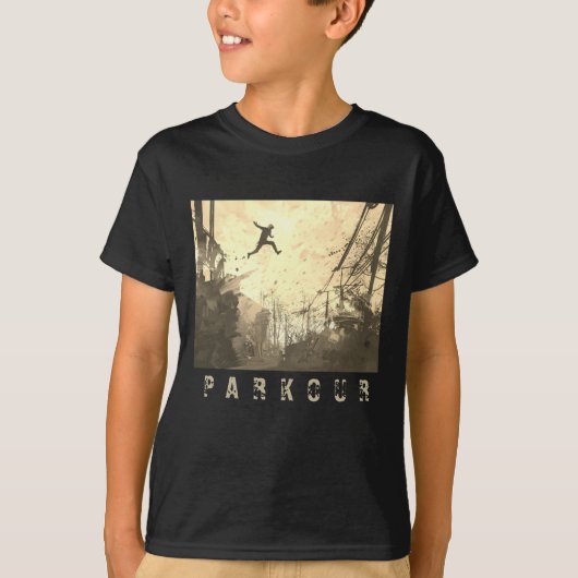 Parkour Urban Free Runing Free Styling Art Sepia T-shirt (Voorkant)