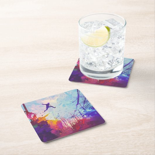 Parkour Urban Free Runing Freestyling Modern Art Kartonnen Onderzetters (Insitu)