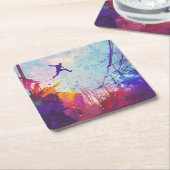 Parkour Urban Free Runing Freestyling Modern Art Kartonnen Onderzetters (Schuin)