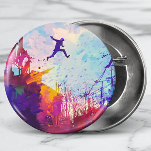 Parkour Urban Free Runing Freestyling Modern Art Ronde Button 5,7 Cm