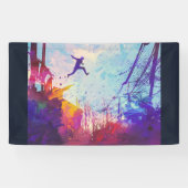 Parkour Urban Free Runing Freestyling Modern Art Spandoek (Horizontaal)