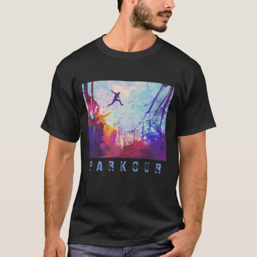 Parkour Urban Free Running Free Styling Art T-shirt (Voorkant)