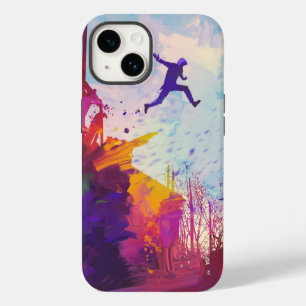 Parkour Urban Free Running Freestylen Moderne Kuns iPhone 14 Hoesje
