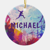 Parkour Urban Free Running Persoonlijke Naam Keramisch Ornament (Voorkant)