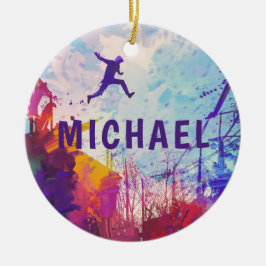 Parkour Urban Free Running Persoonlijke Naam Keramisch Ornament