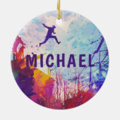 Parkour Urban Free Running Persoonlijke Naam Keramisch Ornament (Achterkant)