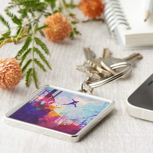 Parkour Urban Free Running Sleutelhanger (Zijkant)