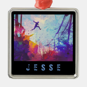 Parkour Urban Free Running Sport Persoonlijke naam Metalen Ornament