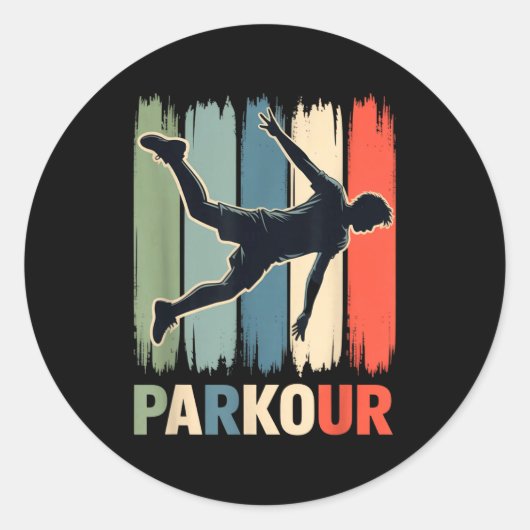 Parkour, Urban Gymnast, Traceur, Runner  Ronde Sticker (Voorkant)