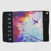 Parkour Urban Obstacle Course Gratis hardlopen op  Golfhanddoek (Horizontaal)