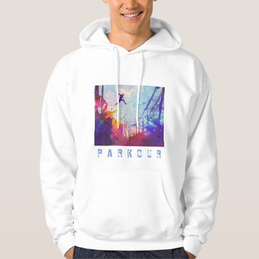 Parkour Urban Obstacle Course Gratis hardlopen op Hoodie (Voorkant)