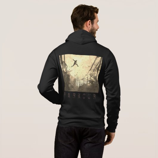 Parkour Urban Obstacle Course Modern Sepia Hoodie (Achterkant volledig)