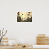 Parkour Urban Obstacle Course Modern Sepia Poster (Keuken)