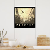 Parkour Urban Obstacle Course Modern Sepia Poster (Keuken)