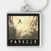 Parkour Urban Obstacle Course Modern Sepia Sleutelhanger (Voorkant)