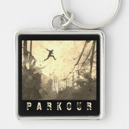 Parkour Urban Obstacle Course Modern Sepia Sleutelhanger