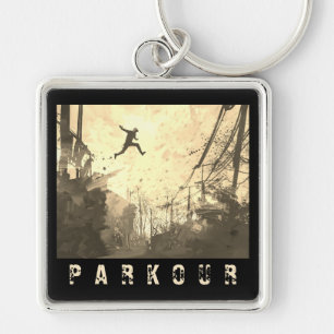 Parkour Urban Obstacle Course Modern Sepia Sleutelhanger