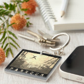 Parkour Urban Obstacle Course Modern Sepia Sleutelhanger (Voorkant Rechts)