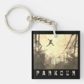 Parkour Urban Obstacle Course Modern Sepia Sleutelhanger (Voorkant)
