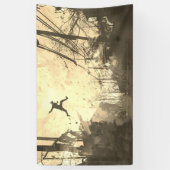 Parkour Urban Obstacle Course Modern Sepia Spandoek (Verticaal)