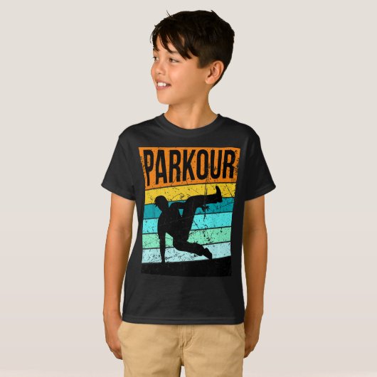 Parkour voor jongens meisjes Gear Jump Party T-shirt (Voorkant volledig)