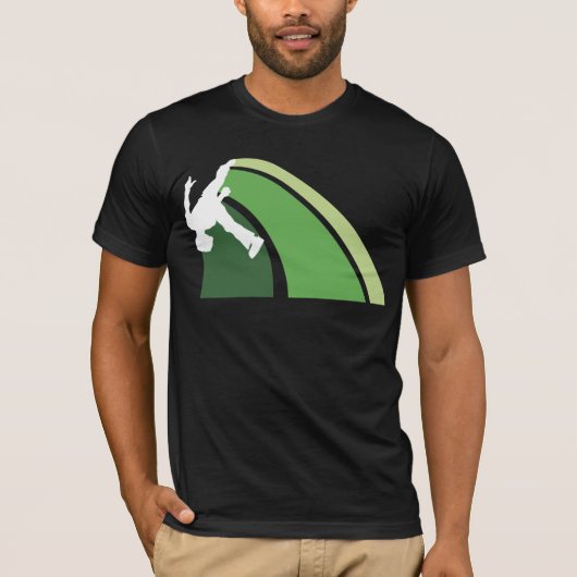 Parkourlijnen groen t-shirt (Voorkant)