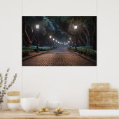 Parkpad bij lamplight – Serene Evening Poster (Keuken)