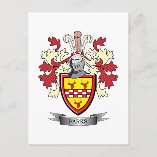 Parks Family Crest Coat of Arms Briefkaart (Voorkant)