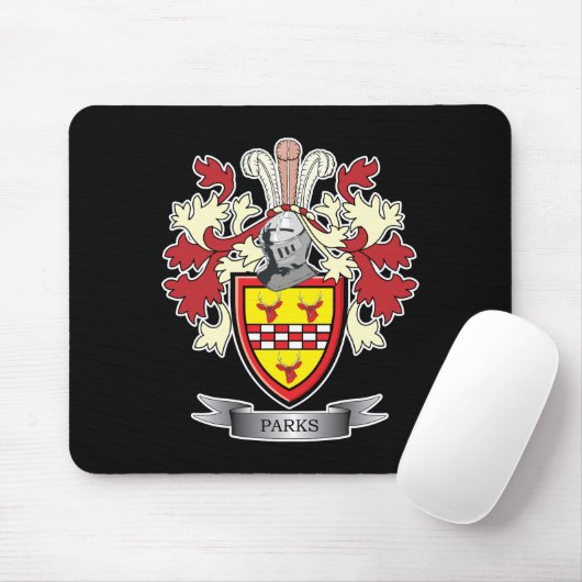 Parks Family Crest Coat of Arms Muismat (Met muis)