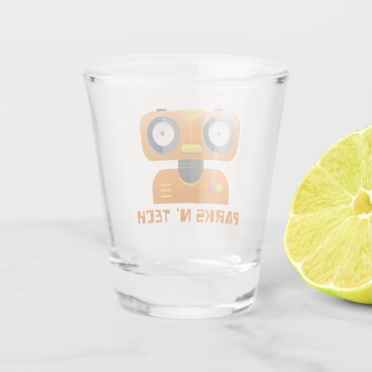 Parks N' Tech Robot 2 Shot Glas (Achterkant)