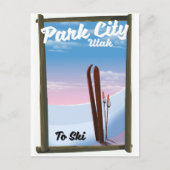 Parkstad Utah Ski — reisposter Briefkaart (Voorkant)