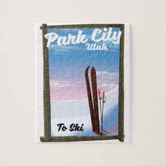 Parkstad Utah Ski — reisposter Legpuzzel (Verticaal)