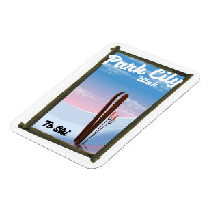 Parkstad Utah Ski — reisposter Magneet