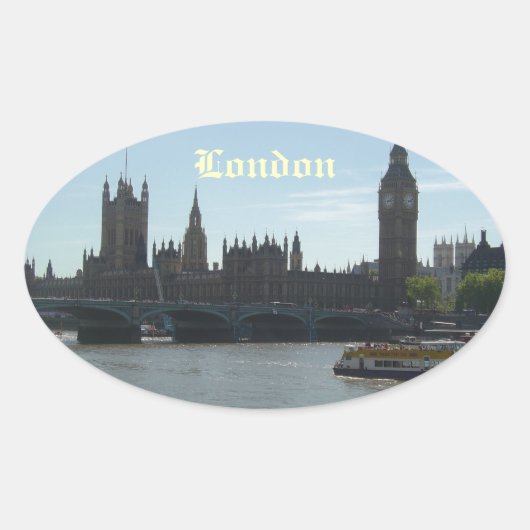 Parlement & Big Ben Ovale Sticker (Voorkant)