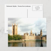 Parlement, Big Ben, Thames River Landscape Briefkaart (Voorkant / Achterkant)