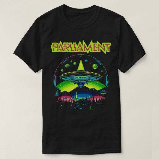 Parlement Funkadelic Retro Mothership Rock Funk T-shirt (Design voorkant)