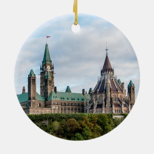 Parlement Hill in Ottawa Keramisch Ornament (Achterkant)