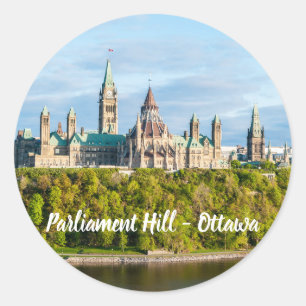 Parlement Hill in Ottawa - Ontario, Canada Ronde Sticker