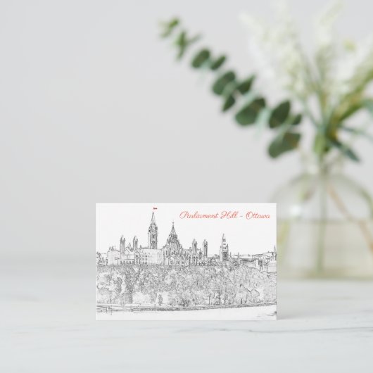 Parlement Hill - QR-code in Ottawa Visitekaartje (Staand voorkant)