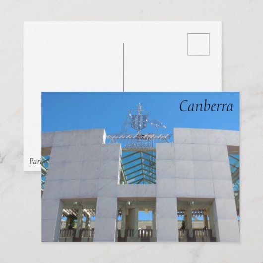parlement van Australië, Canberra. Briefkaart (Voorkant / Achterkant)