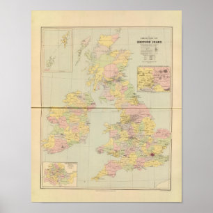 Parlementaire kaart, Britse eilanden Poster