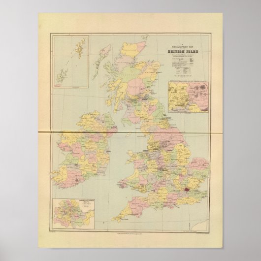 Parlementaire kaart, Britse eilanden Poster (Voorkant)