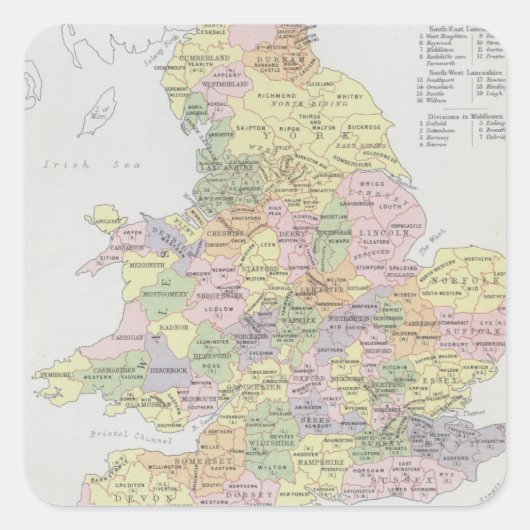 Parlementaire Vertegenwoordiging | Engeland en Wal Vierkante Sticker (Voorkant)