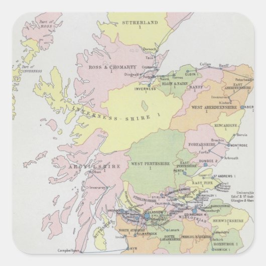 Parlementaire Vertegenwoordiging | Schotland Vierkante Sticker (Voorkant)