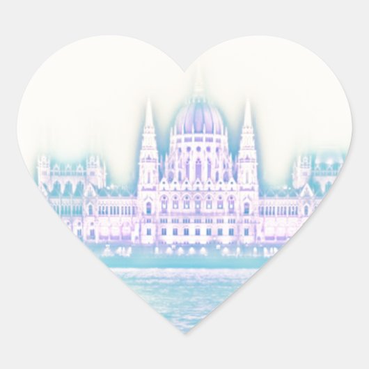 Parlementsgebouw Boedapest Hongarije Hart Sticker (Voorkant)