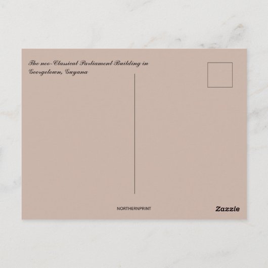 Parlementsgebouw in Georgetown Guyana Briefkaart (Achterkant)