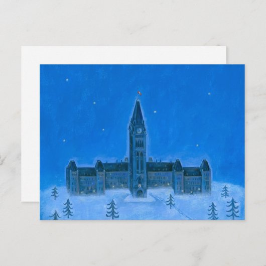 Parlementsgebouwen Ottawa Kerstmis Feestdagenkaart (Voorkant / Achterkant)